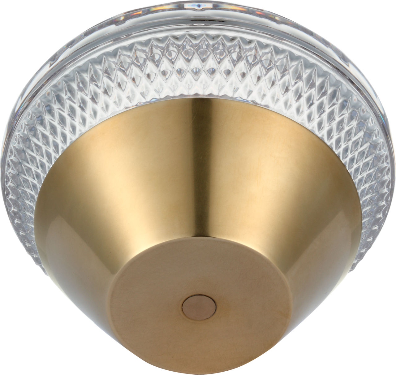 Copper Coast 5" Rechargeable Accent Lamp | Natural Brass | Clear Crystal