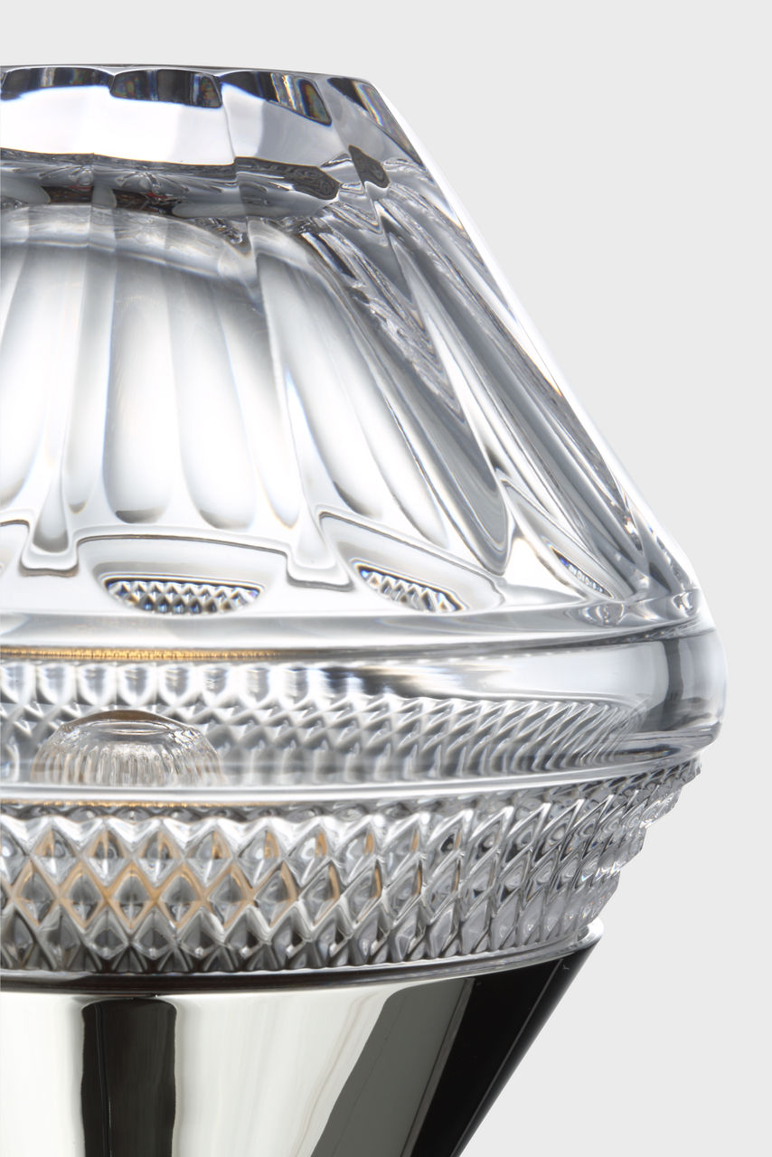 Copper Coast 5" Rechargeable Accent Lamp | Polished Nickel | Clear Crystal