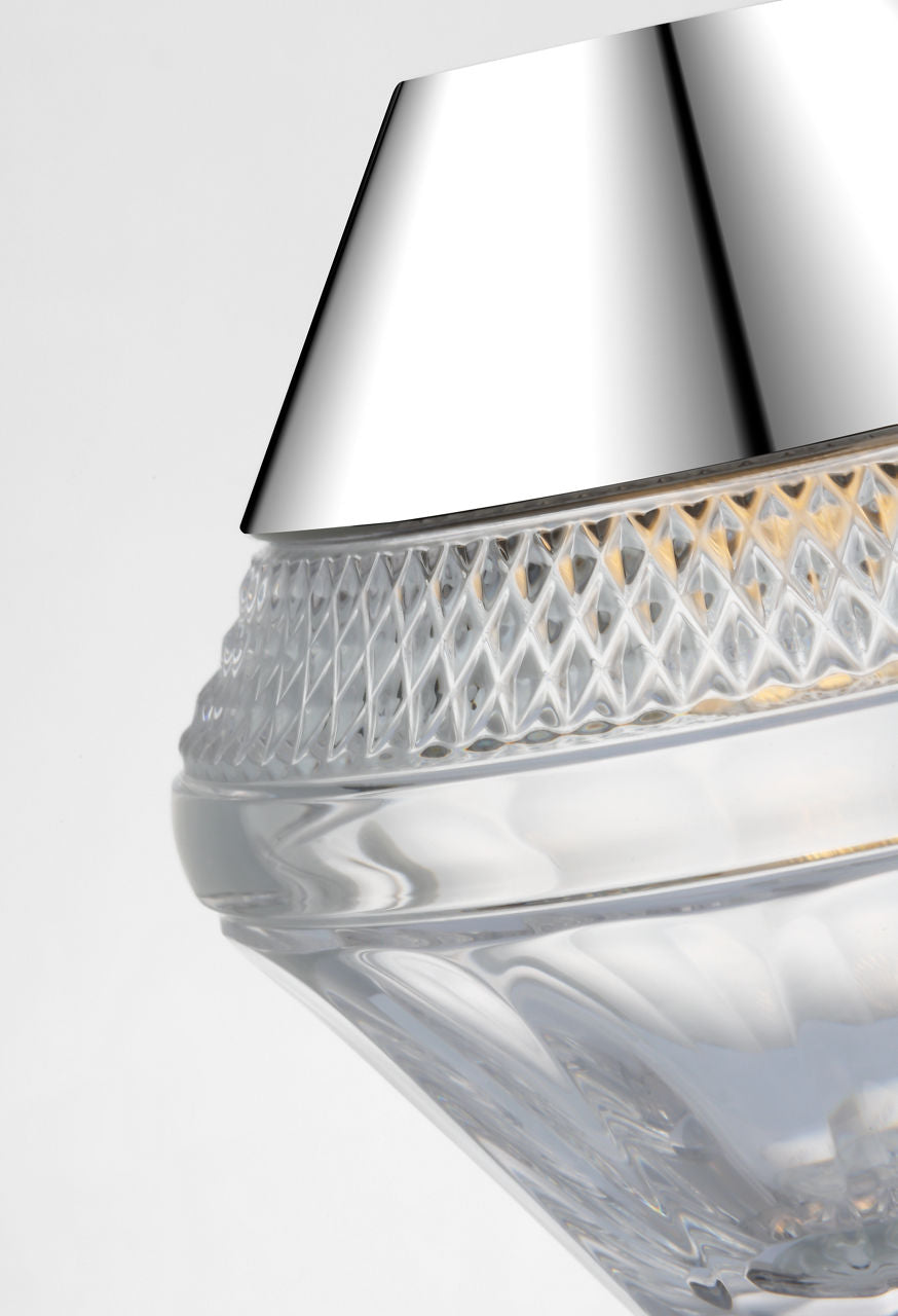 Copper Coast 5" Rechargeable Accent Lamp | Polished Nickel | Clear Crystal