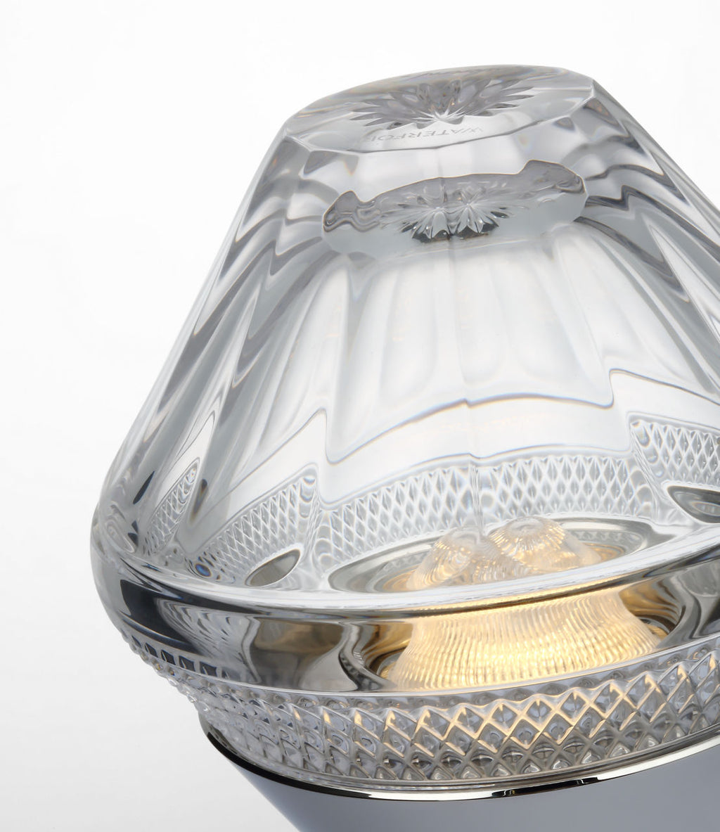 Copper Coast 5" Rechargeable Accent Lamp | Polished Nickel | Clear Crystal