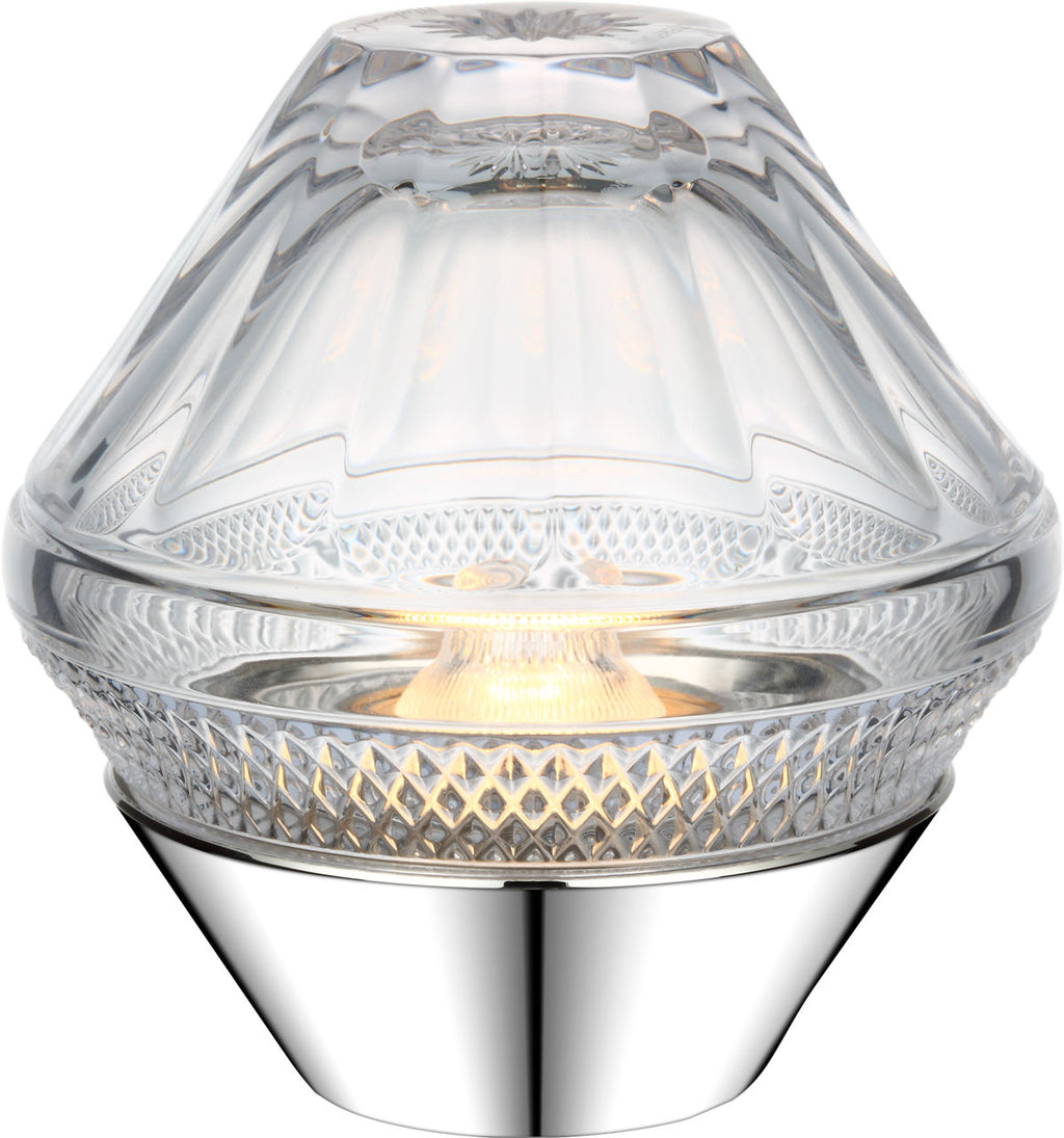 Copper Coast 5" Rechargeable Accent Lamp | Polished Nickel | Clear Crystal
