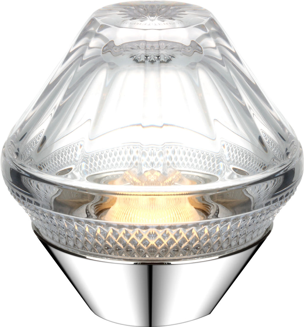 Copper Coast 5" Rechargeable Accent Lamp | Polished Nickel | Clear Crystal