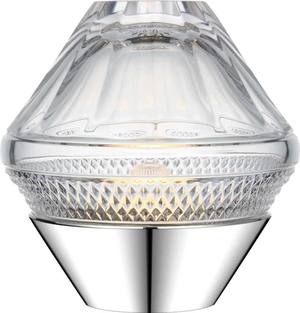 Copper Coast 5" Rechargeable Accent Lamp | Polished Nickel | Clear Crystal