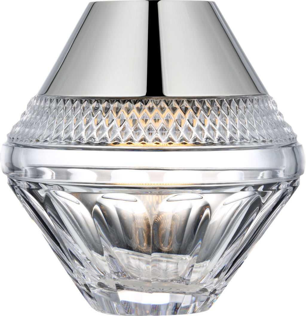 Copper Coast 5" Rechargeable Accent Lamp | Polished Nickel | Clear Crystal