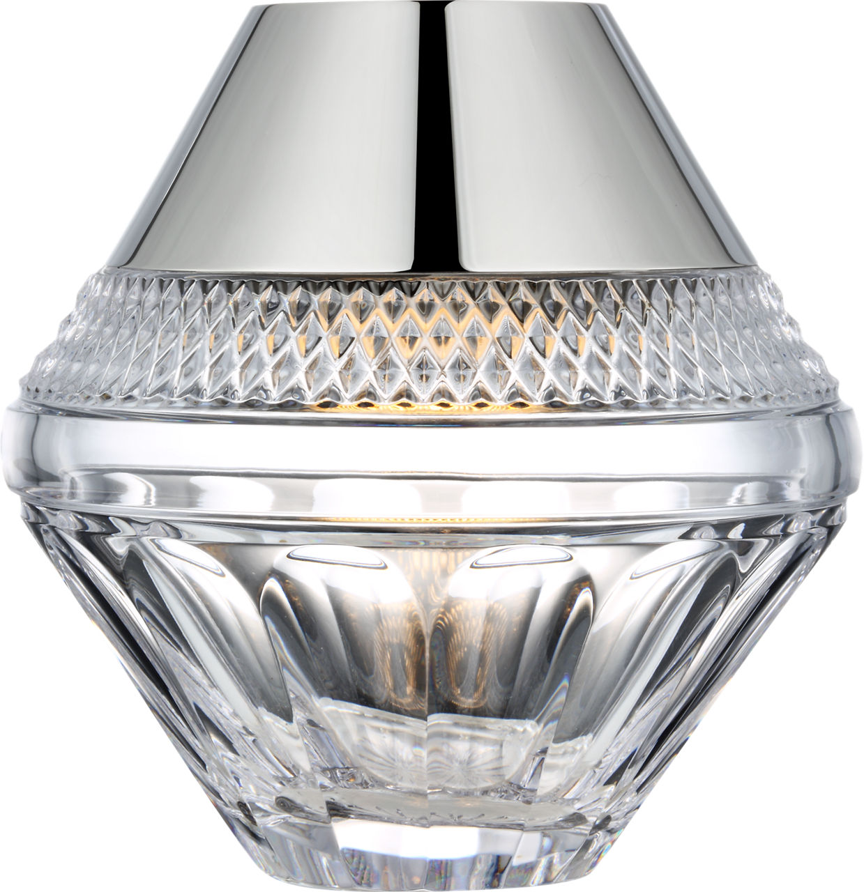 Copper Coast 5" Rechargeable Accent Lamp | Polished Nickel | Clear Crystal