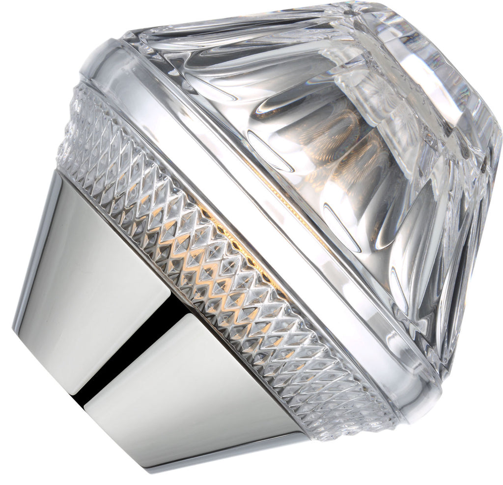 Copper Coast 5" Rechargeable Accent Lamp | Polished Nickel | Clear Crystal