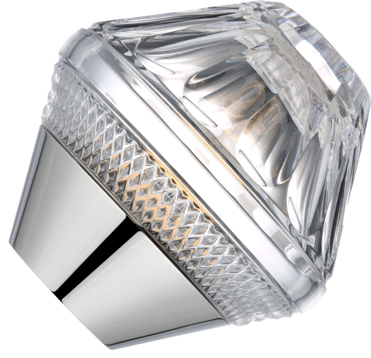 Copper Coast 5" Rechargeable Accent Lamp | Polished Nickel | Clear Crystal