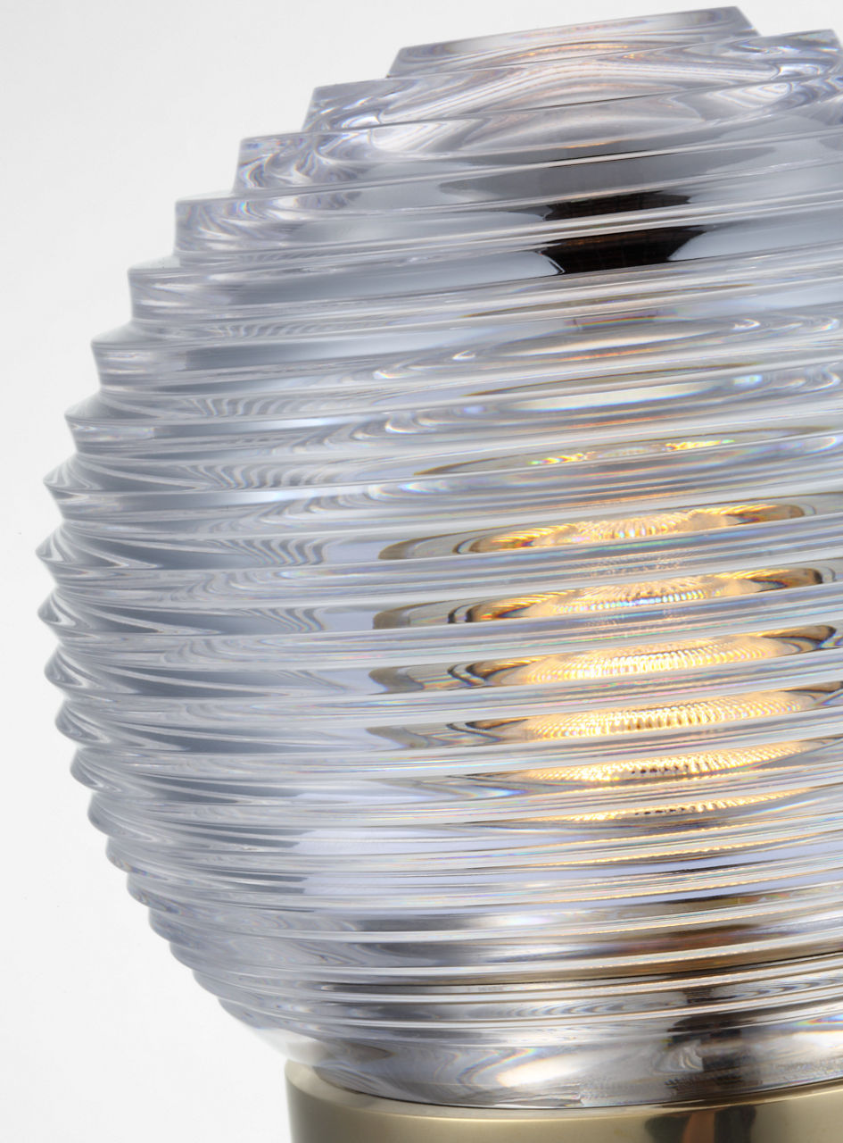 Circon 7" Rechargeable Accent Lamp | Natural Brass | Clear Crystal