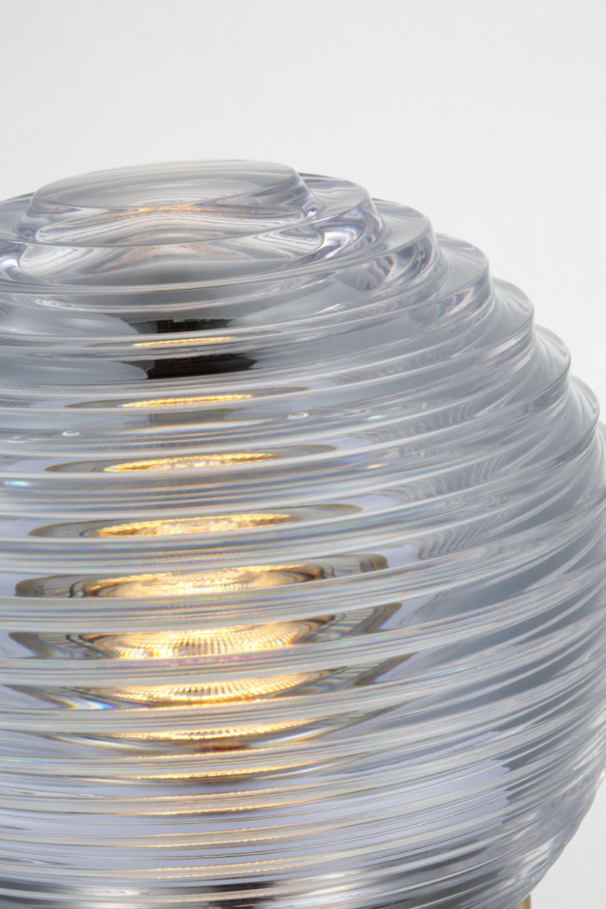 Circon 7" Rechargeable Accent Lamp | Natural Brass | Clear Crystal