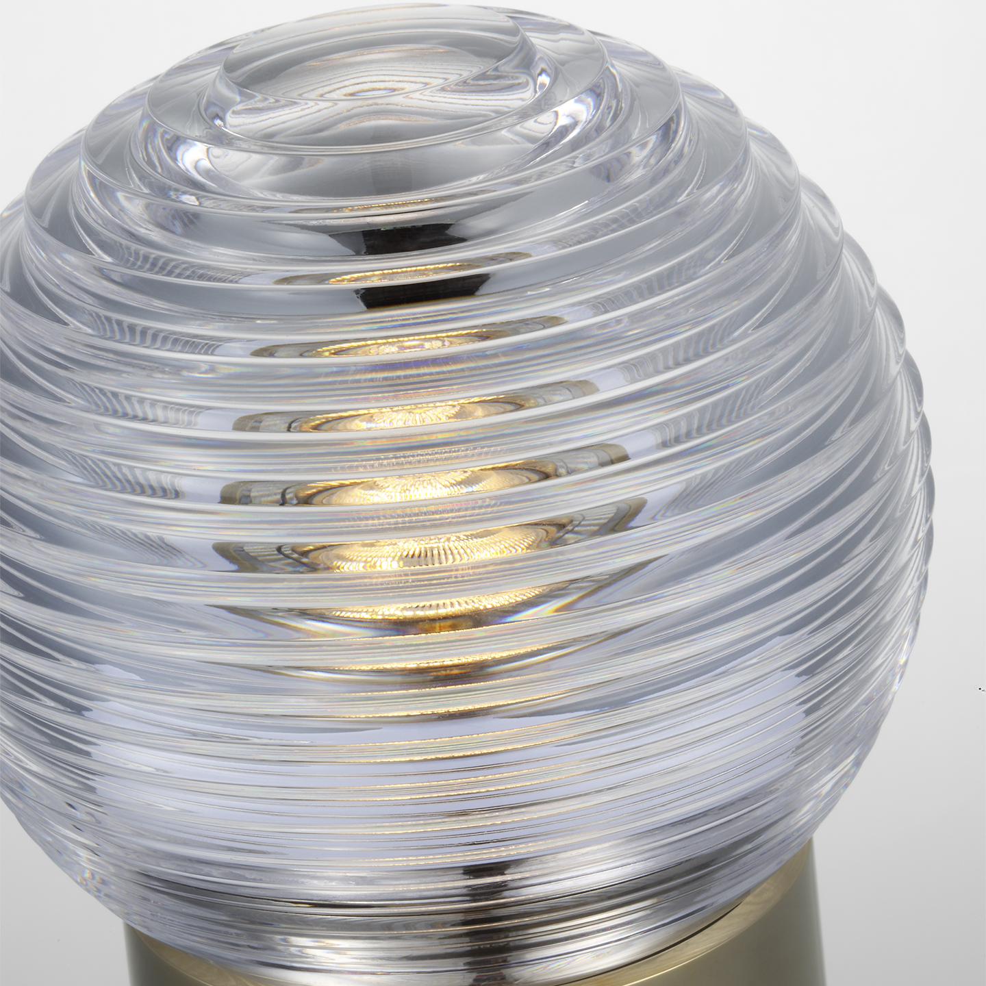 Circon 7" Rechargeable Accent Lamp | Natural Brass | Clear Crystal