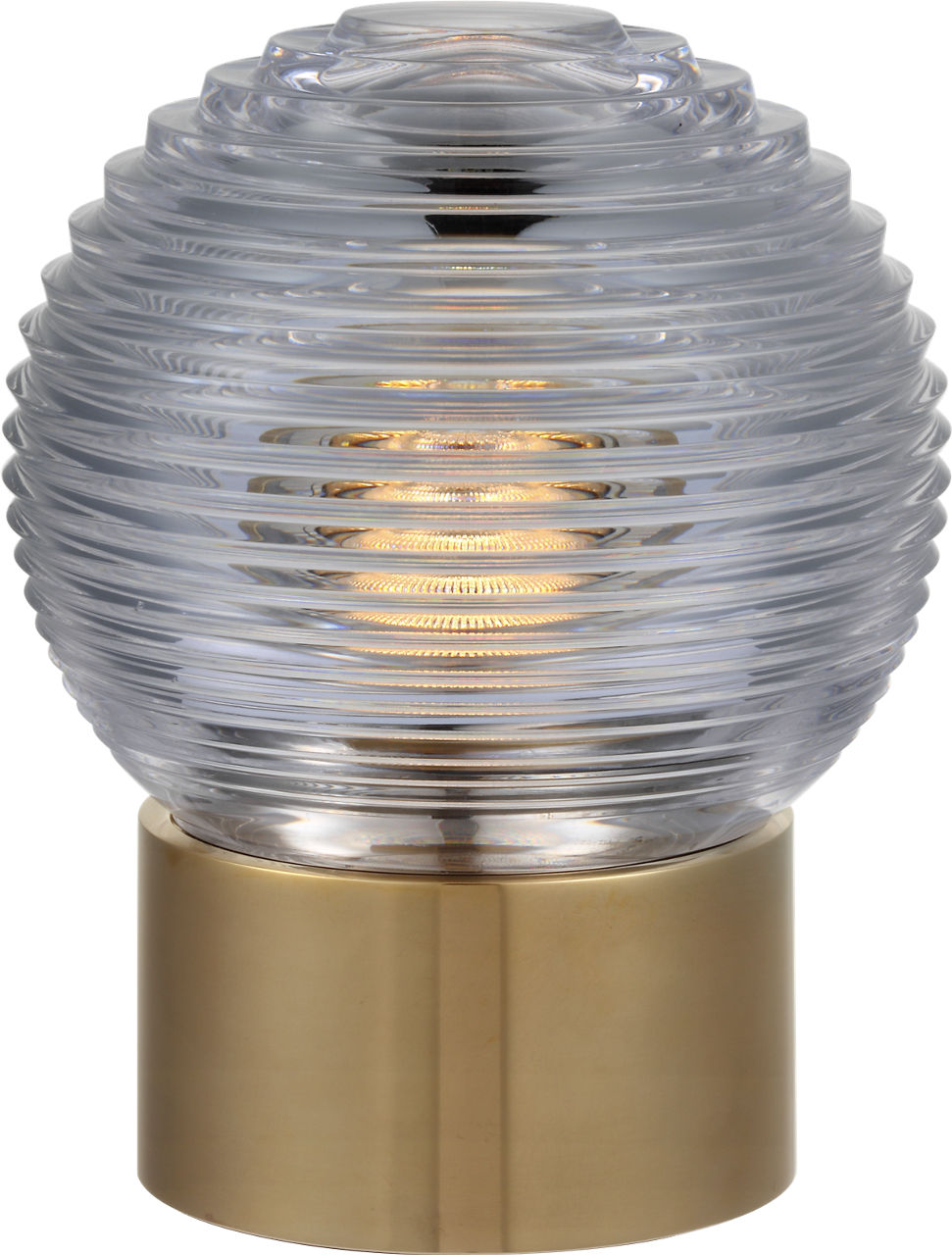 Circon 7" Rechargeable Accent Lamp | Natural Brass | Clear Crystal