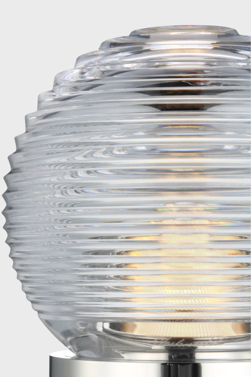 Circon 7" Rechargeable Accent Lamp | Polished Nickel | Clear Crystal