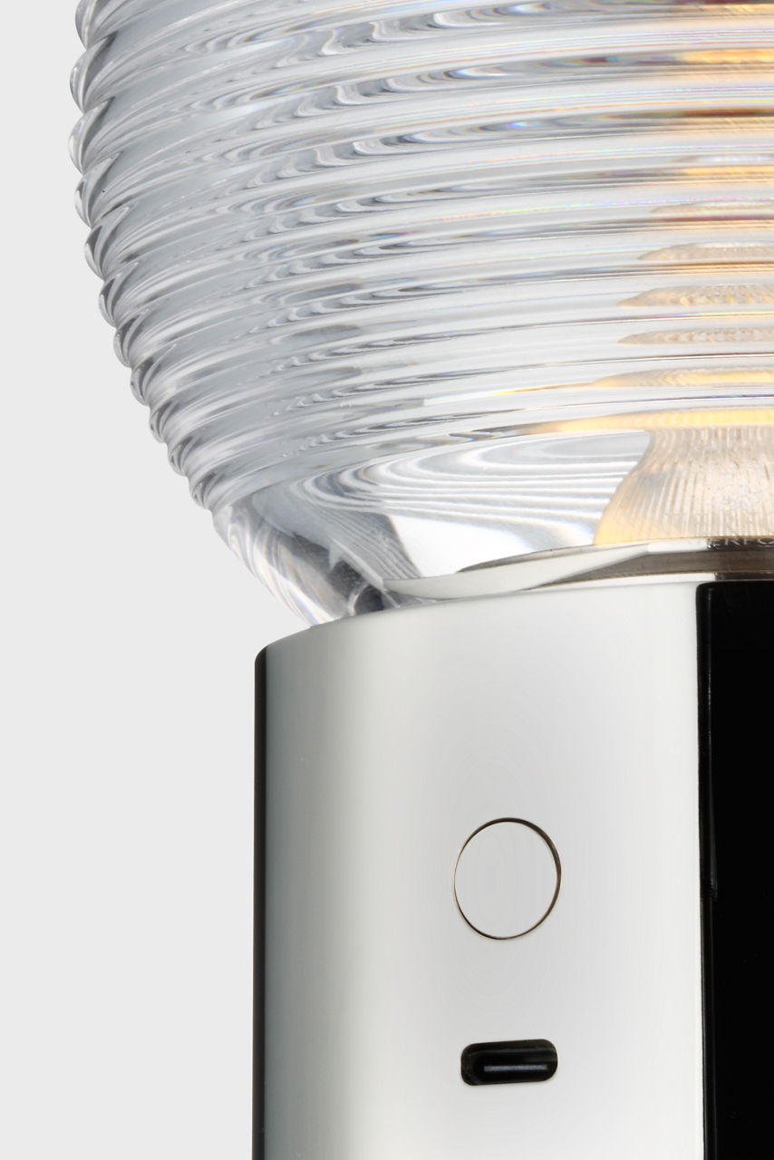 Circon 7" Rechargeable Accent Lamp | Polished Nickel | Clear Crystal