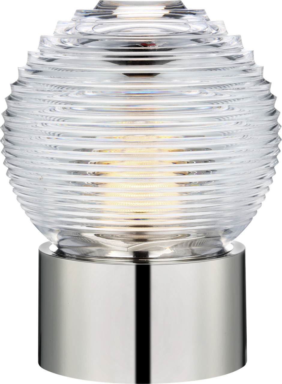 Circon 7" Rechargeable Accent Lamp | Polished Nickel | Clear Crystal