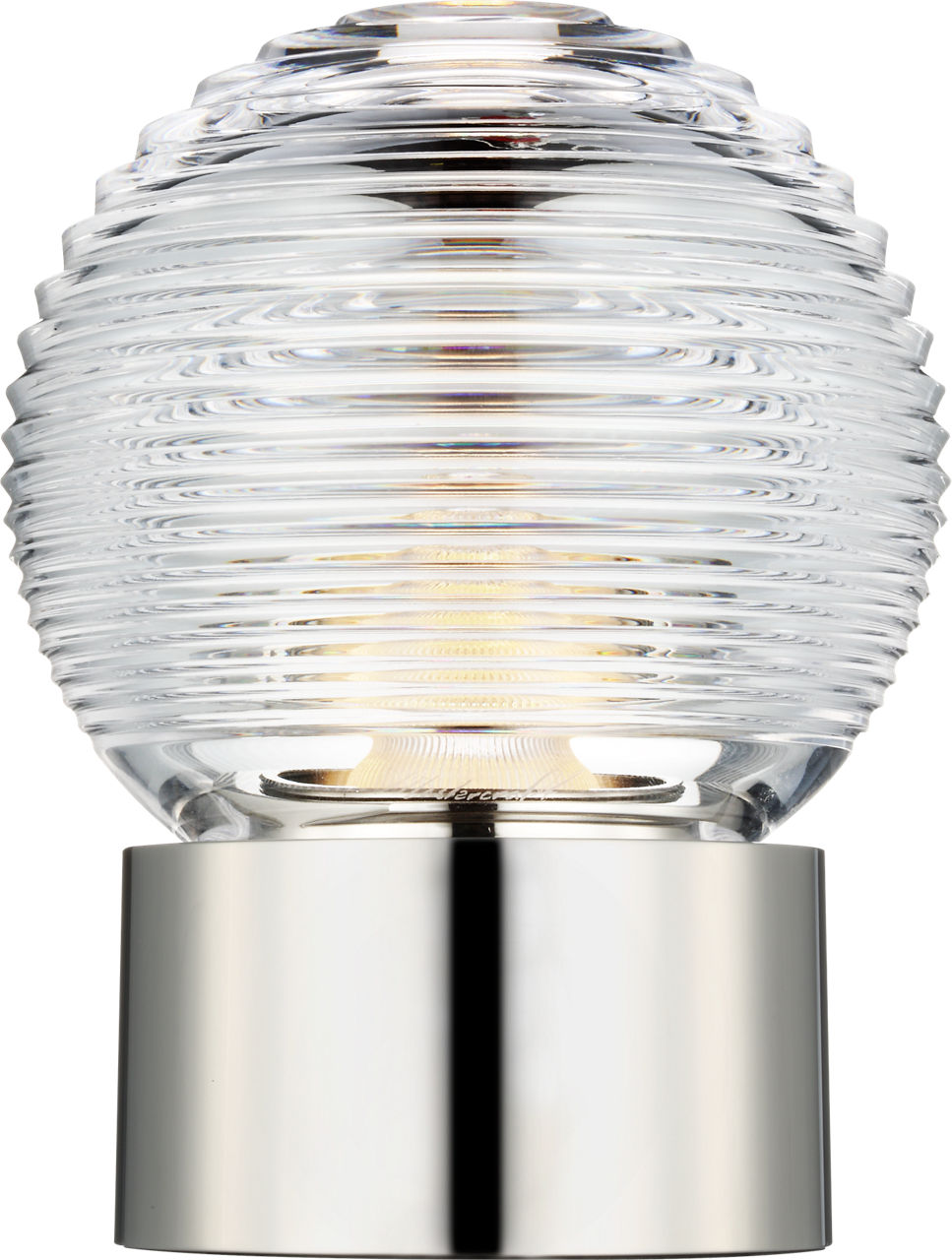 Circon 7" Rechargeable Accent Lamp | Polished Nickel | Clear Crystal