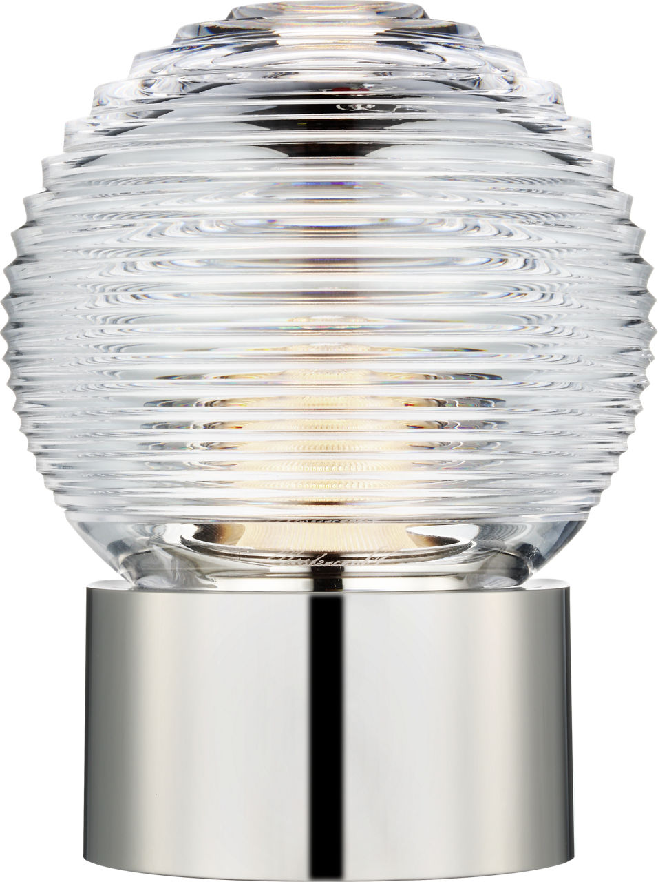 Circon 7" Rechargeable Accent Lamp | Polished Nickel | Clear Crystal