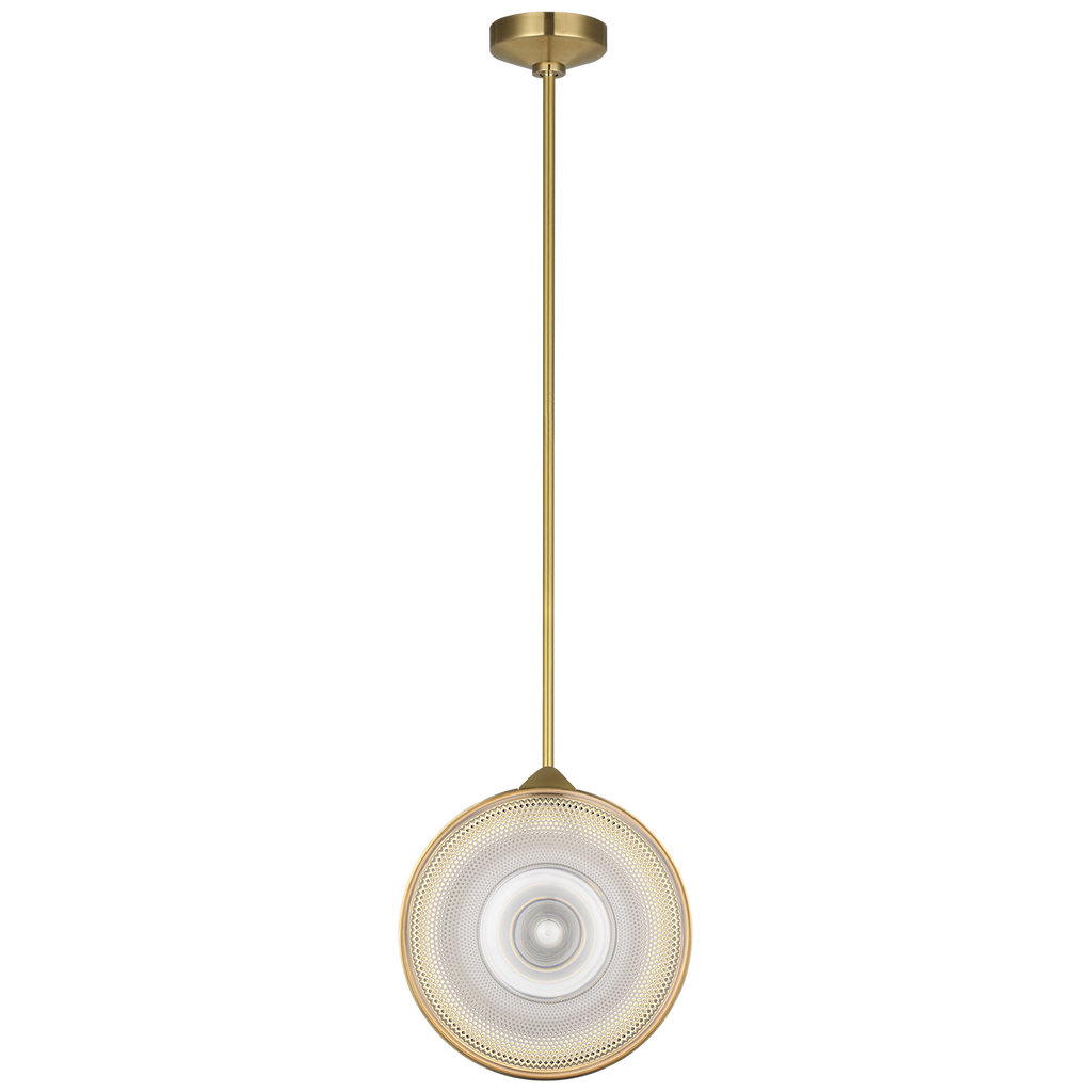 Copper Coast 15" Pendant | Natural Brass | Karo Cut Clear Crystal