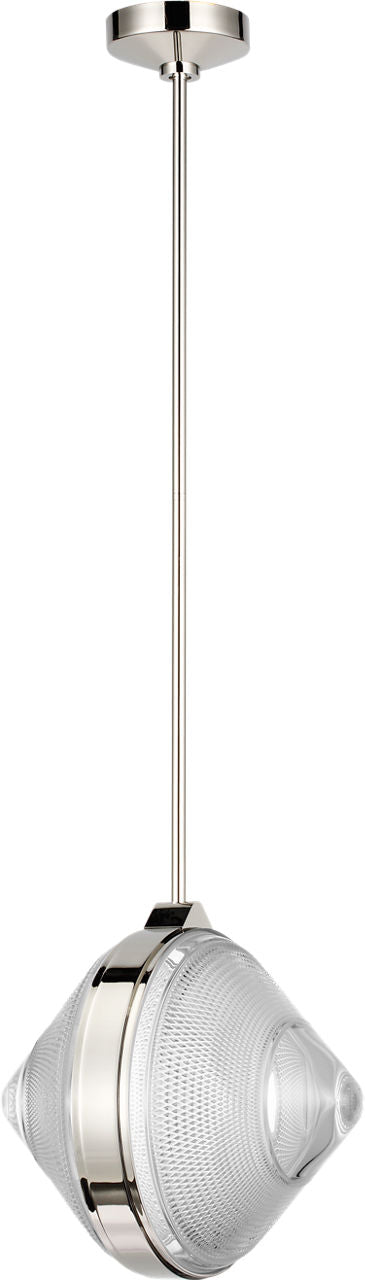 Copper Coast 15" Pendant | Polished Nickel | Karo Cut Clear Crystal