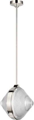 Copper Coast 15" Pendant | Polished Nickel | Karo Cut Clear Crystal