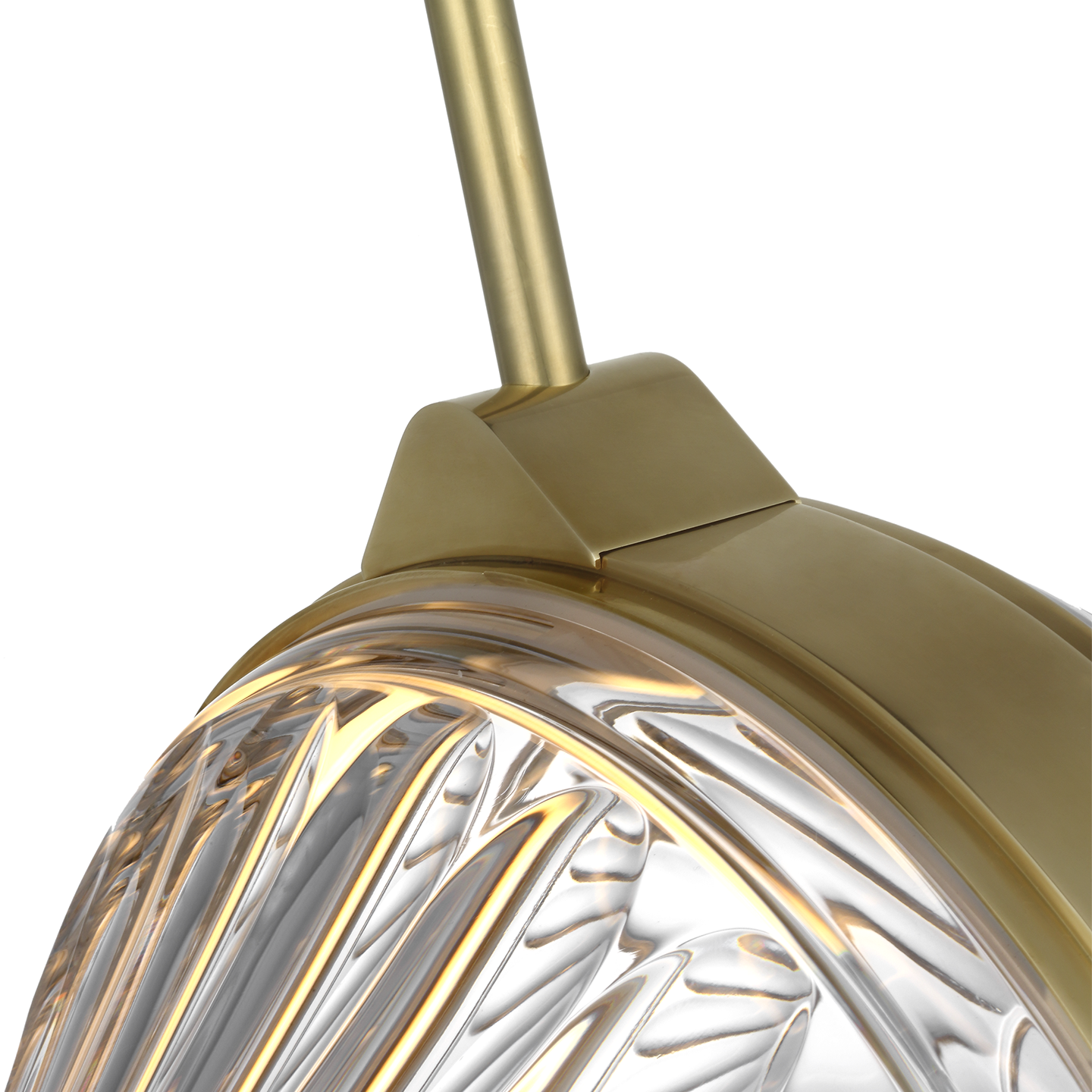 Copper Coast 15" Pendant | Natural Brass | Olive Cut Clear Crystal