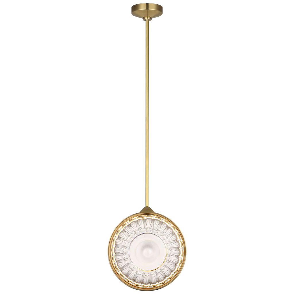 Copper Coast 15" Pendant | Natural Brass | Olive Cut Clear Crystal