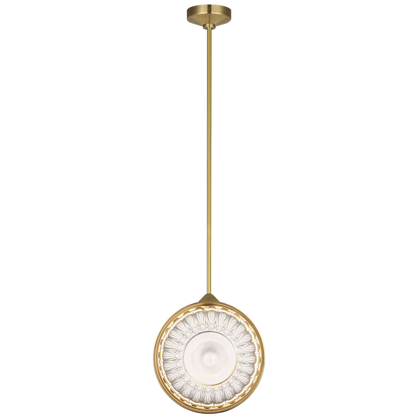 Copper Coast 15" Pendant | Natural Brass | Olive Cut Clear Crystal