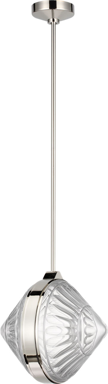 Copper Coast 15" Pendant | Polished Nickel | Olive Cut Clear Crystal