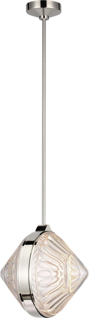 Copper Coast 15" Pendant | Polished Nickel | Olive Cut Clear Crystal