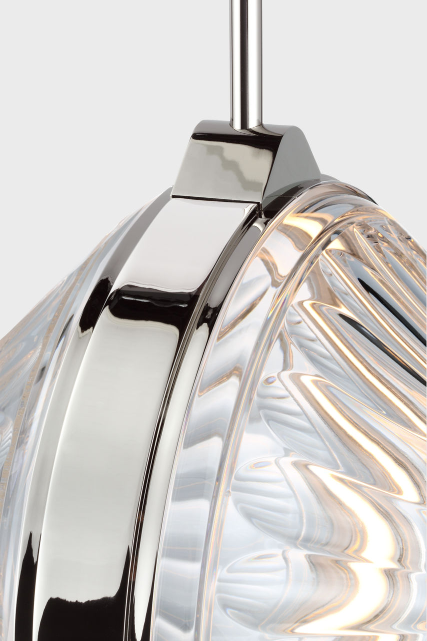 Copper Coast 15" Pendant | Polished Nickel | Olive Cut Clear Crystal