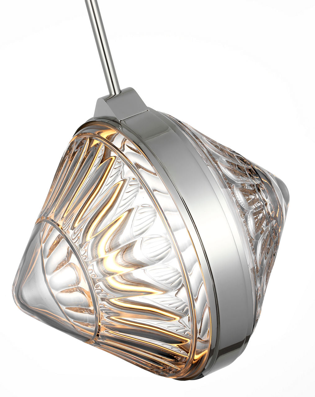Copper Coast 15" Pendant | Polished Nickel | Olive Cut Clear Crystal