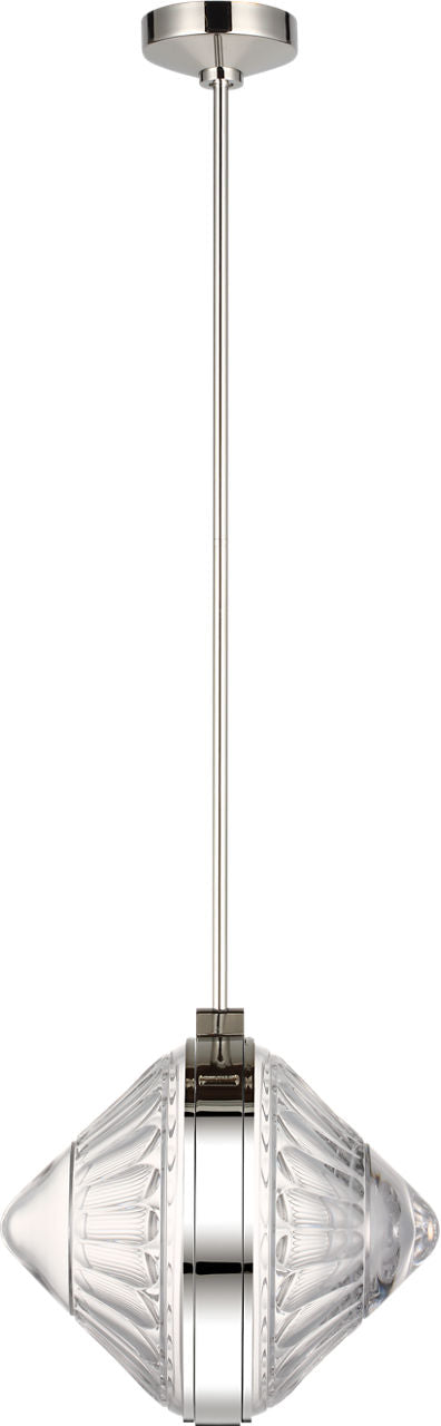 Copper Coast 15" Pendant | Polished Nickel | Olive Cut Clear Crystal