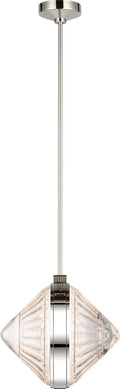 Copper Coast 15" Pendant | Polished Nickel | Olive Cut Clear Crystal