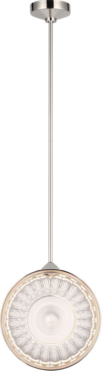 Copper Coast 15" Pendant | Polished Nickel | Olive Cut Clear Crystal