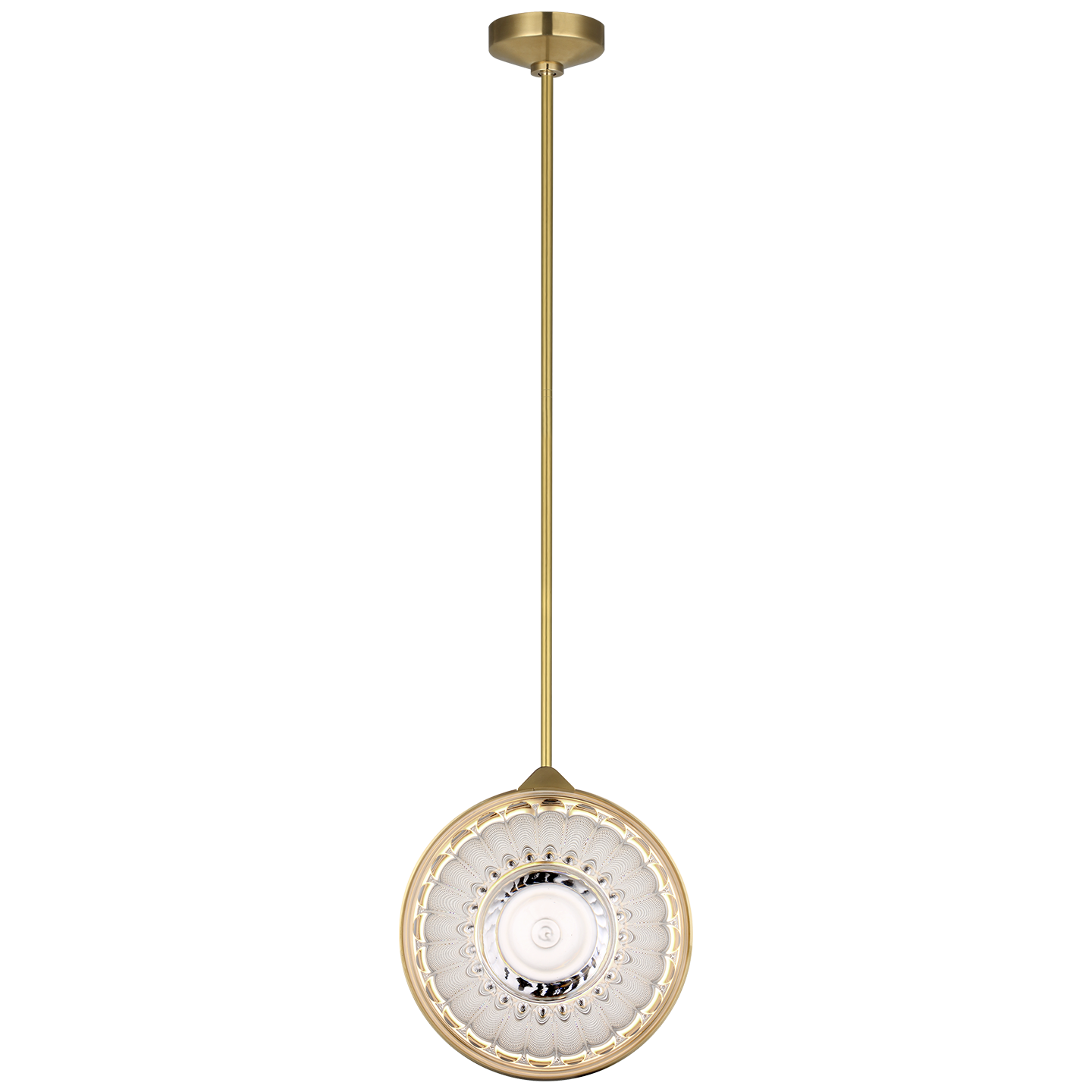 Copper Coast 15" Pendant | Natural Brass | Karo and Olive Cut Clear Crystal