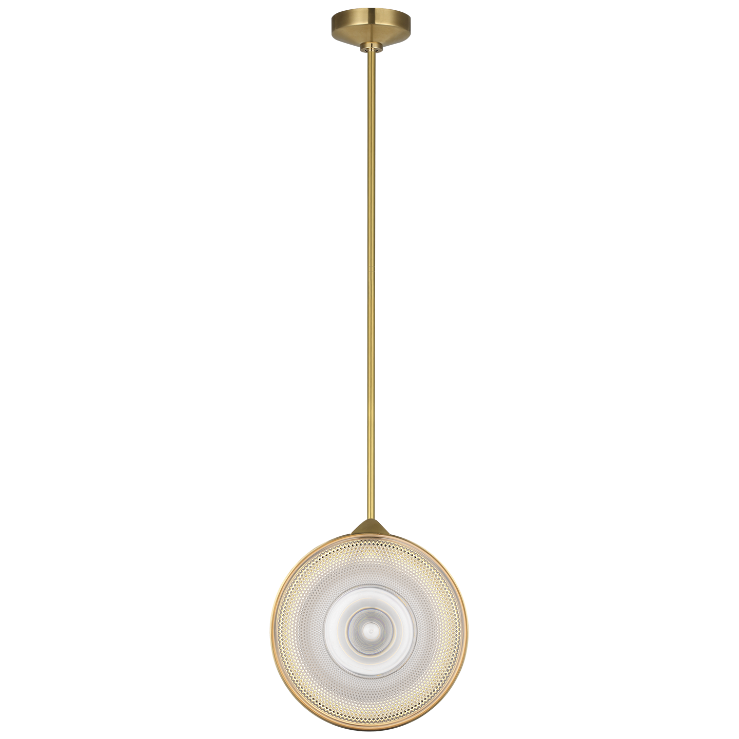 Copper Coast 15" Pendant | Natural Brass | Karo and Olive Cut Clear Crystal