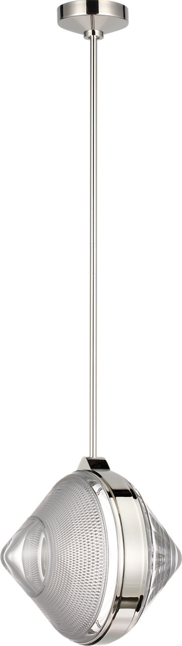 Copper Coast 15" Pendant | Polished Nickel | Karo and Olive Cut Clear Crystal