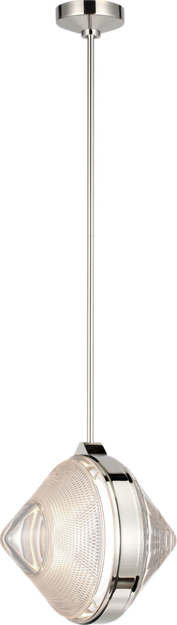 Copper Coast 15" Pendant | Polished Nickel | Karo and Olive Cut Clear Crystal