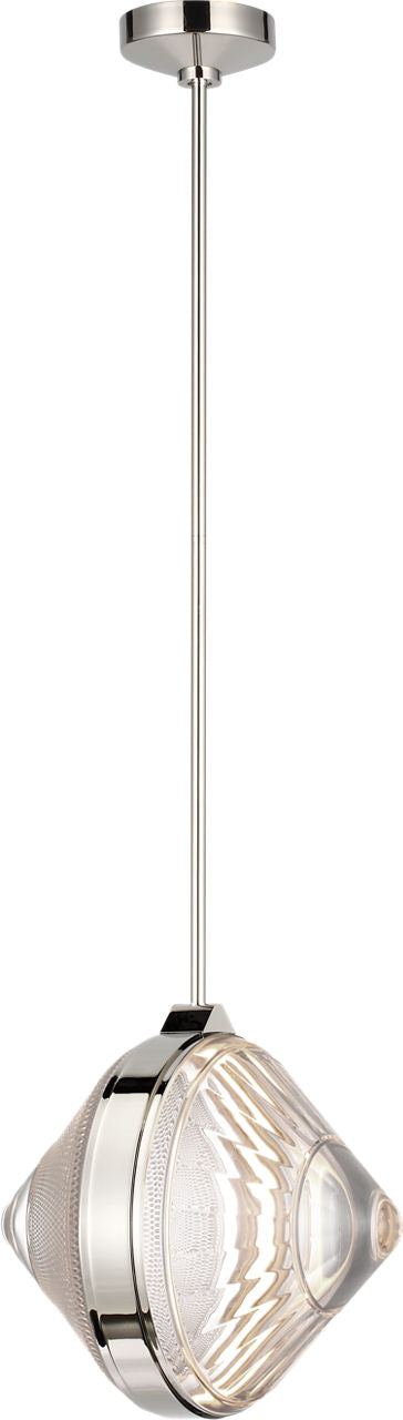Copper Coast 15" Pendant | Polished Nickel | Karo and Olive Cut Clear Crystal