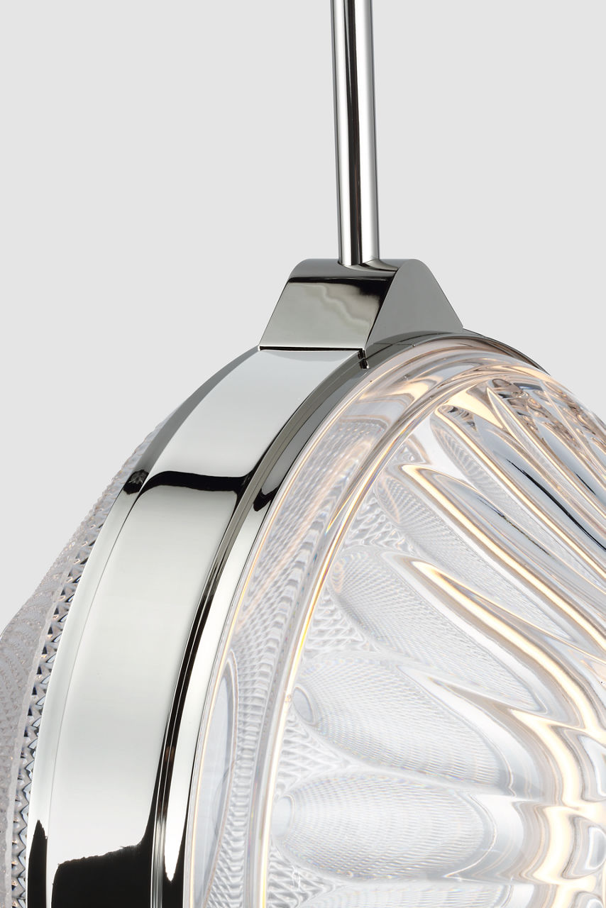 Copper Coast 15" Pendant | Polished Nickel | Karo and Olive Cut Clear Crystal