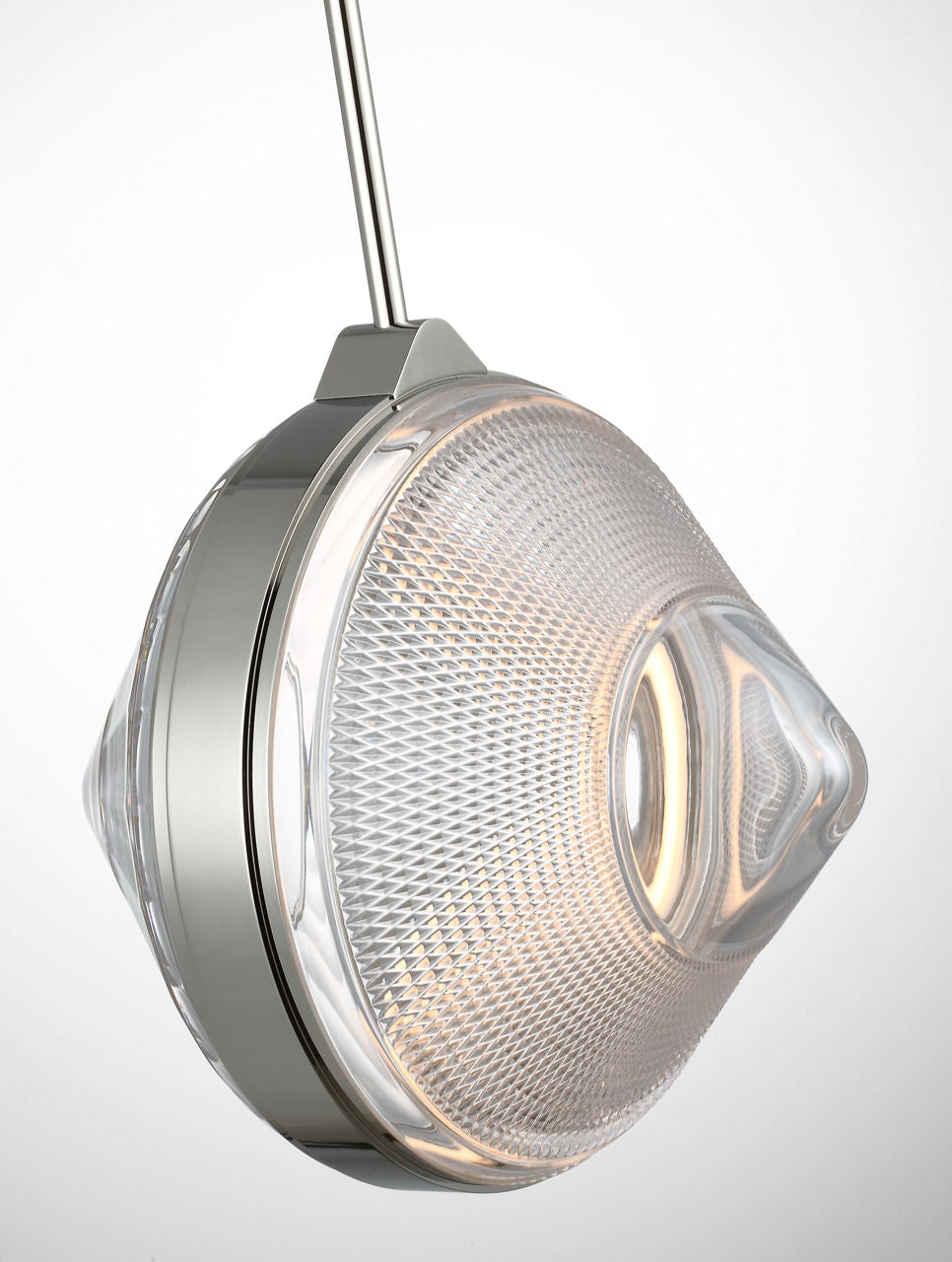 Copper Coast 15" Pendant | Polished Nickel | Karo Cut Clear Crystal