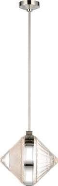 Copper Coast 15" Pendant | Polished Nickel | Karo and Olive Cut Clear Crystal