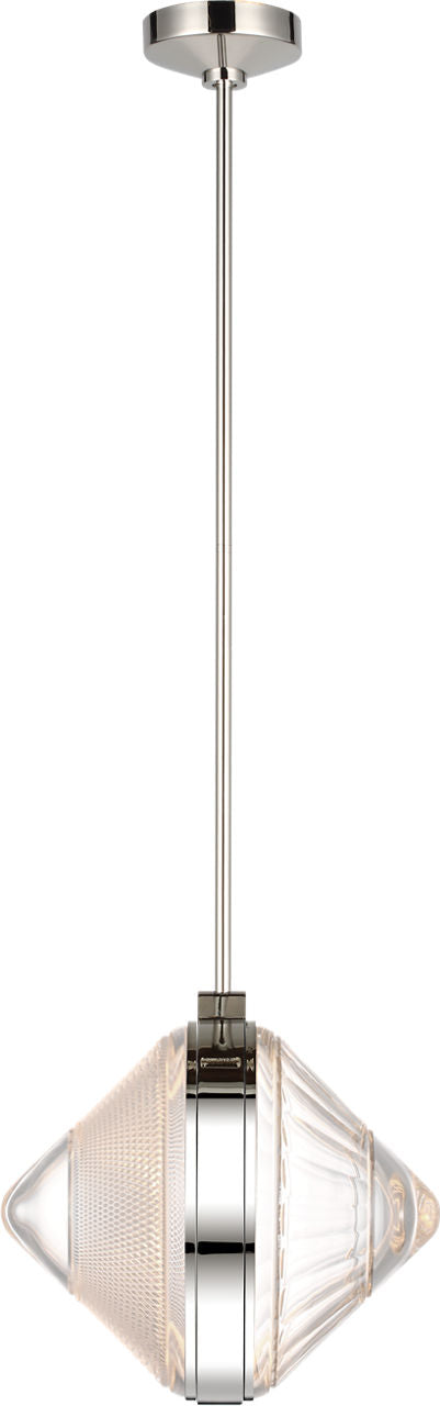 Copper Coast 15" Pendant | Polished Nickel | Karo and Olive Cut Clear Crystal