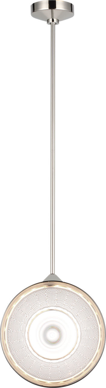 Copper Coast 15" Pendant | Polished Nickel | Karo and Olive Cut Clear Crystal