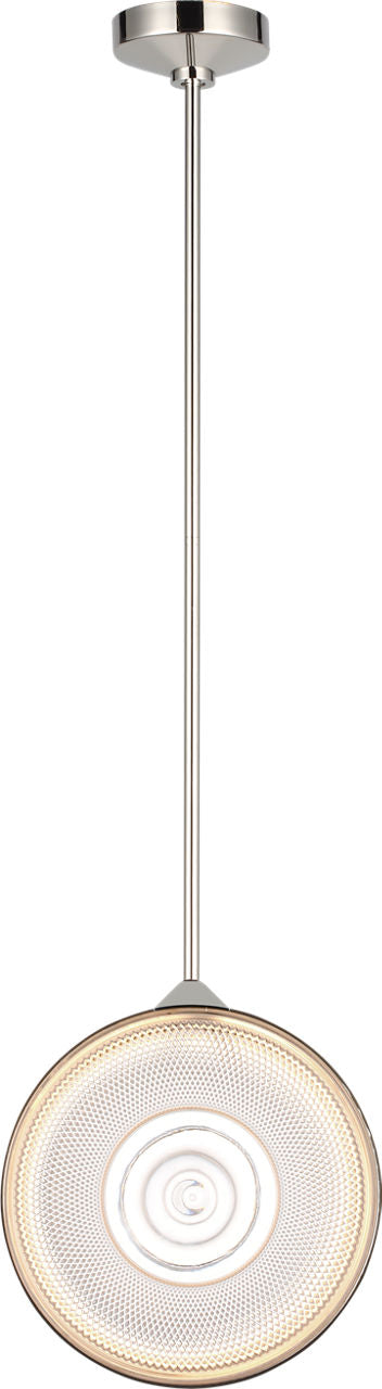 Copper Coast 15" Pendant | Polished Nickel | Karo and Olive Cut Clear Crystal