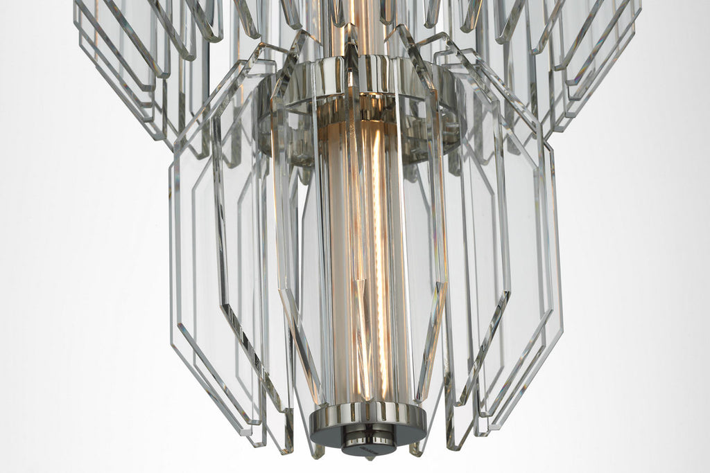 Killarney 19" Layered Entry Chandelier | Polished Nickel | Clear Crystal