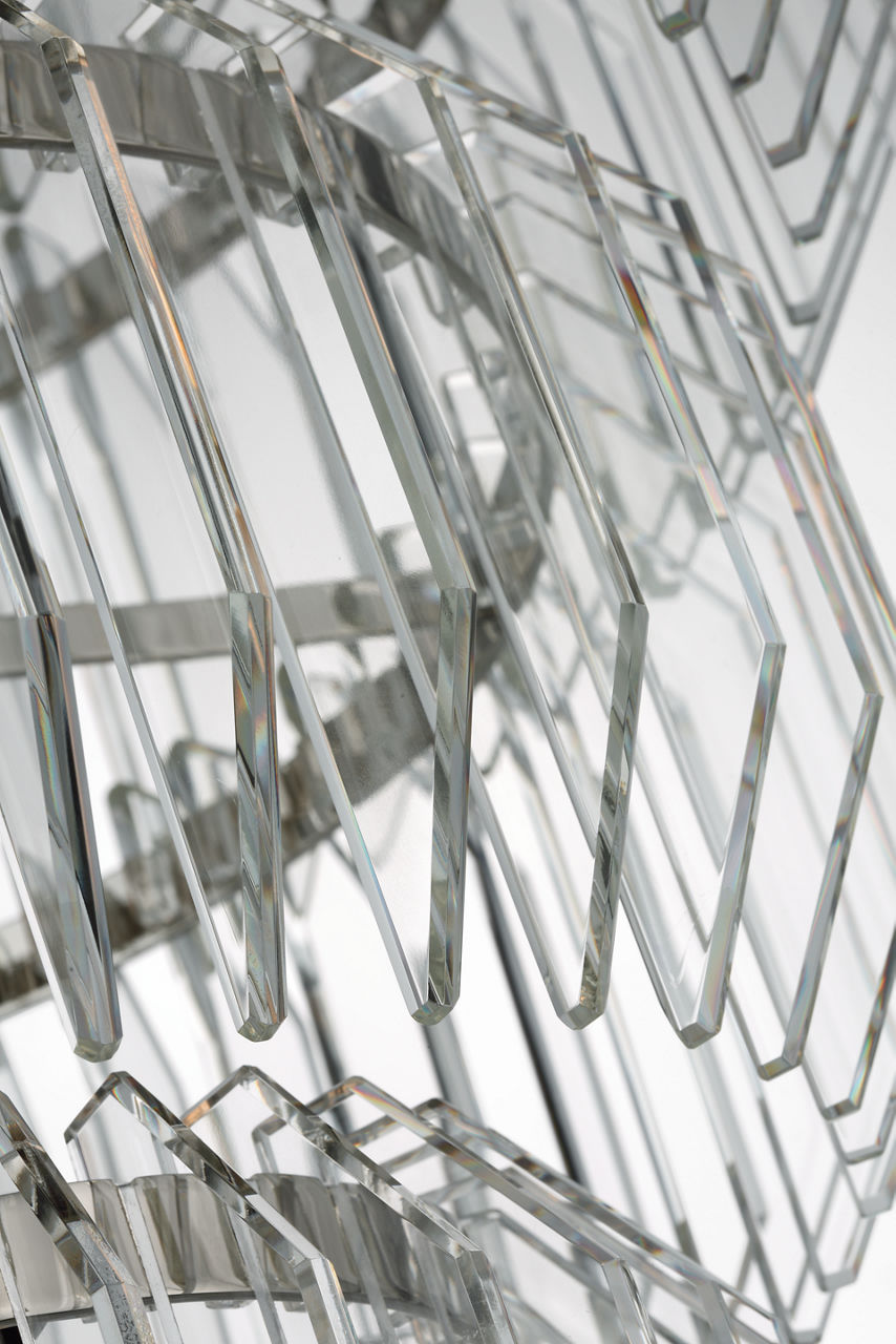 Killarney 19" Layered Entry Chandelier | Polished Nickel | Clear Crystal