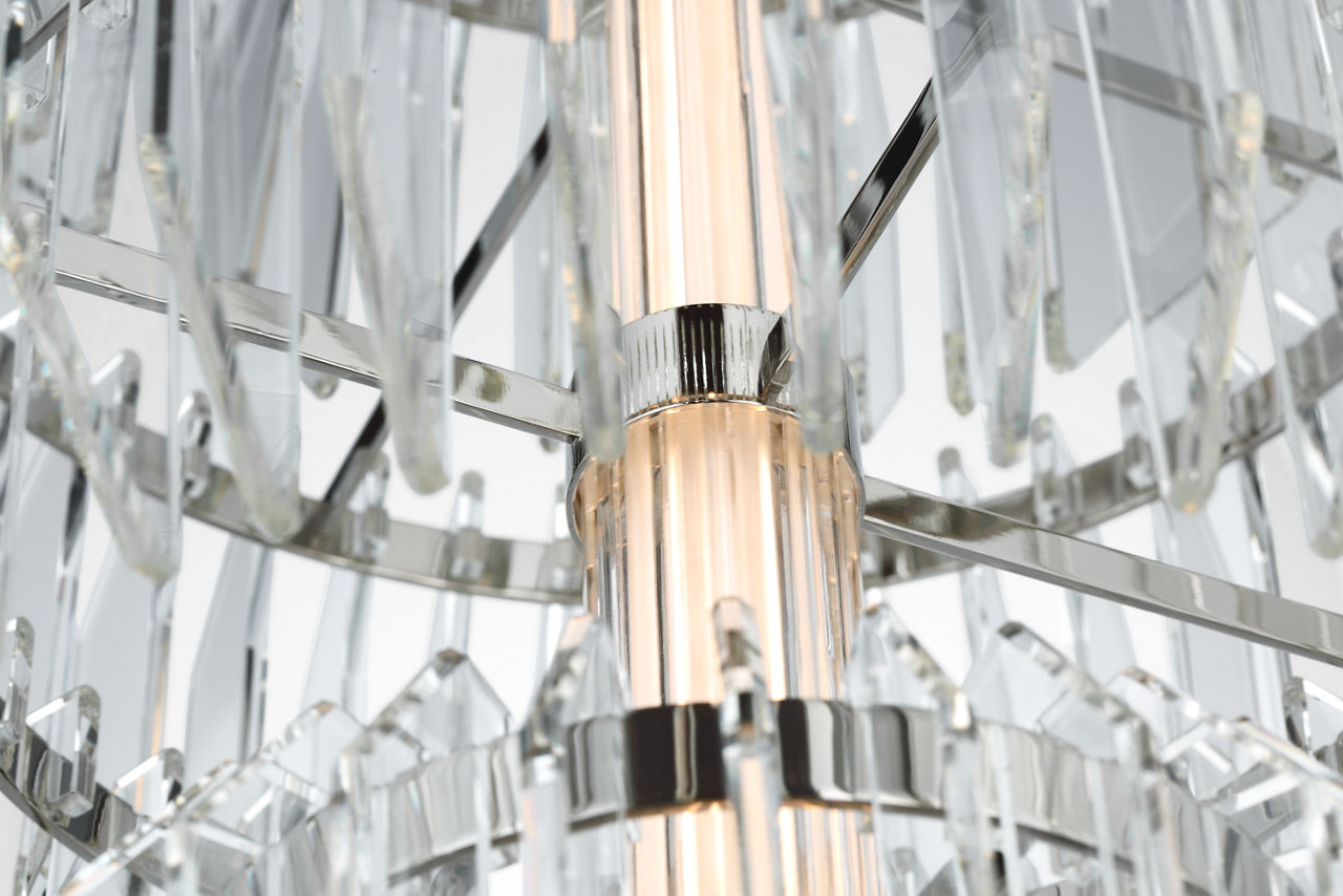 Killarney 19" Layered Entry Chandelier | Polished Nickel | Clear Crystal