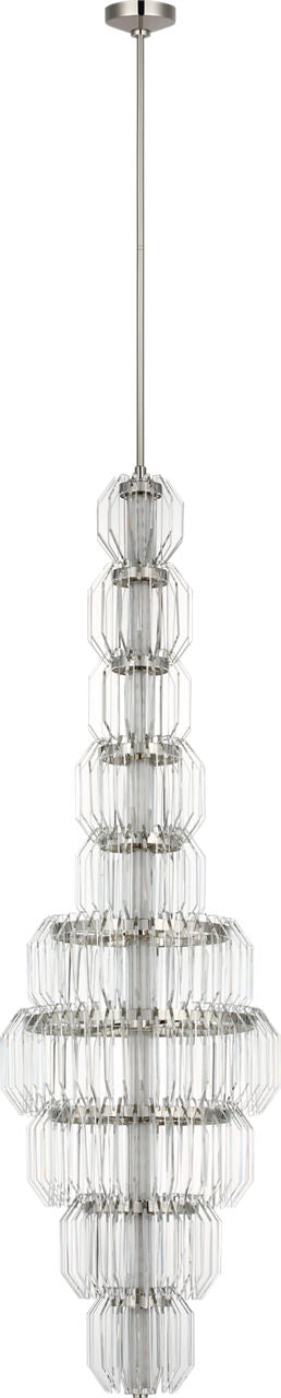 Killarney 19" Layered Entry Chandelier | Polished Nickel | Clear Crystal