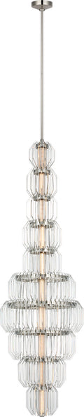 Killarney 19" Layered Entry Chandelier | Polished Nickel | Clear Crystal