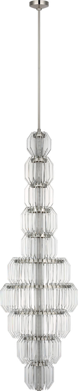 Killarney 19" Layered Entry Chandelier | Polished Nickel | Clear Crystal
